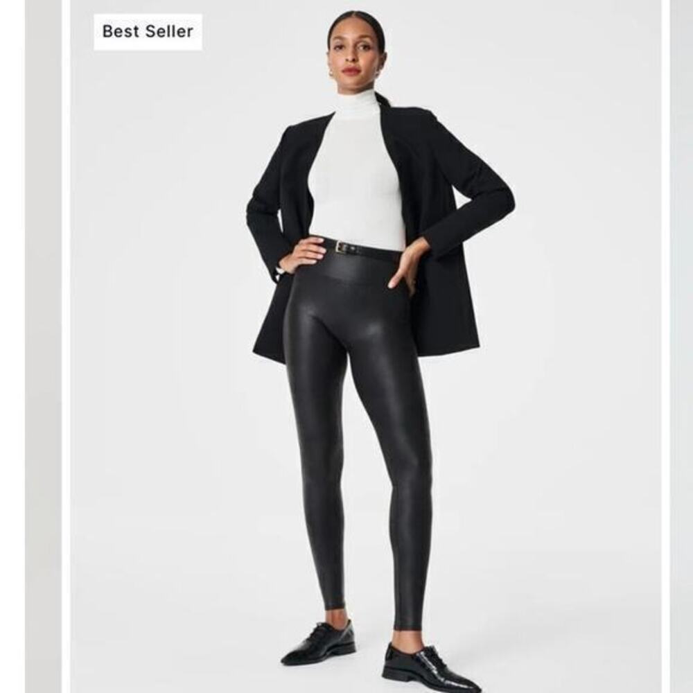 Spanx Faux Leather Leggings Black Size Medium